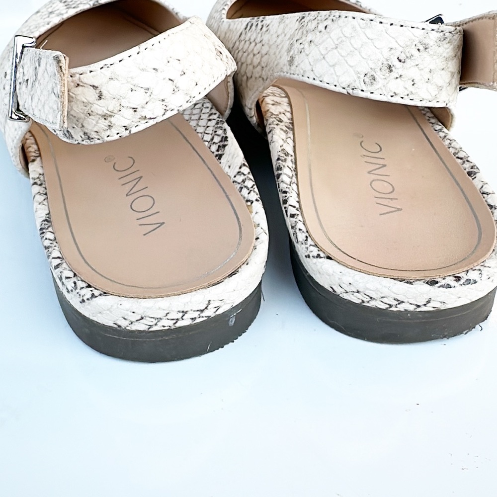 Vionic Jade Snake Embossed Slingback Flats Pointe… - image 5